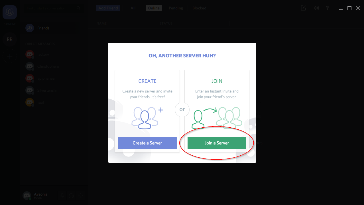 Discord join/create channel